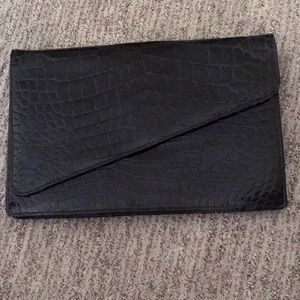 Vintage authentic alligator blue clutch
